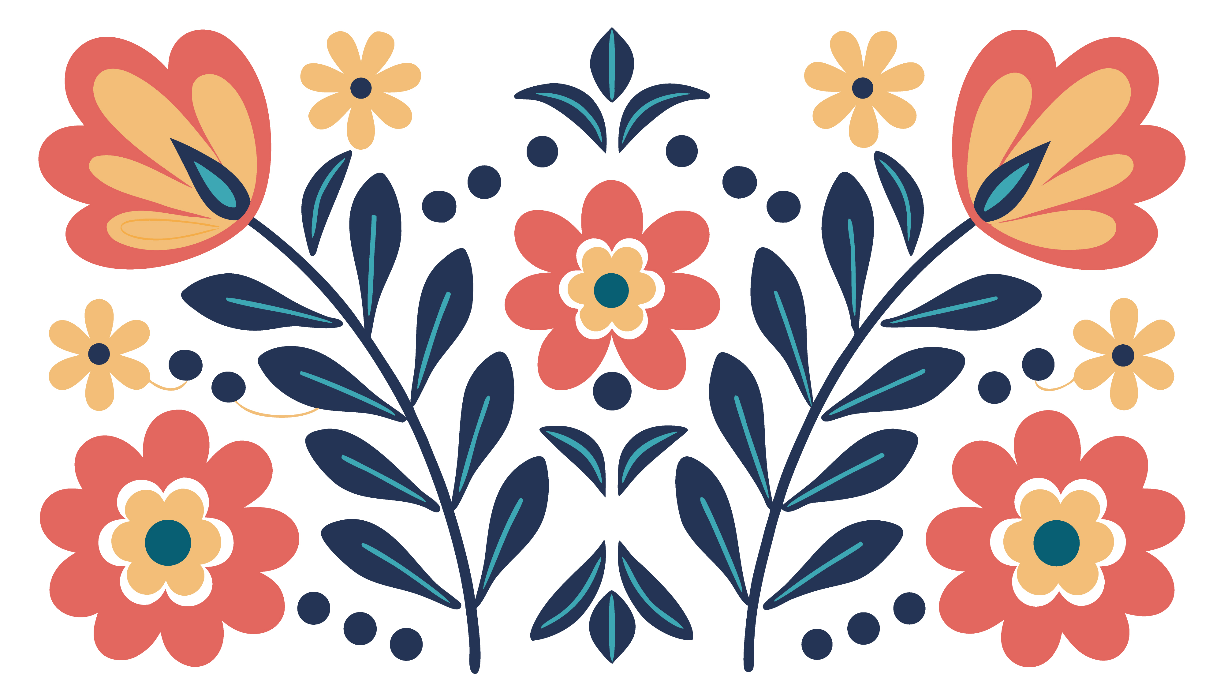 Vibrant floral pattern design for seasonal greeting cards and invitations illustration