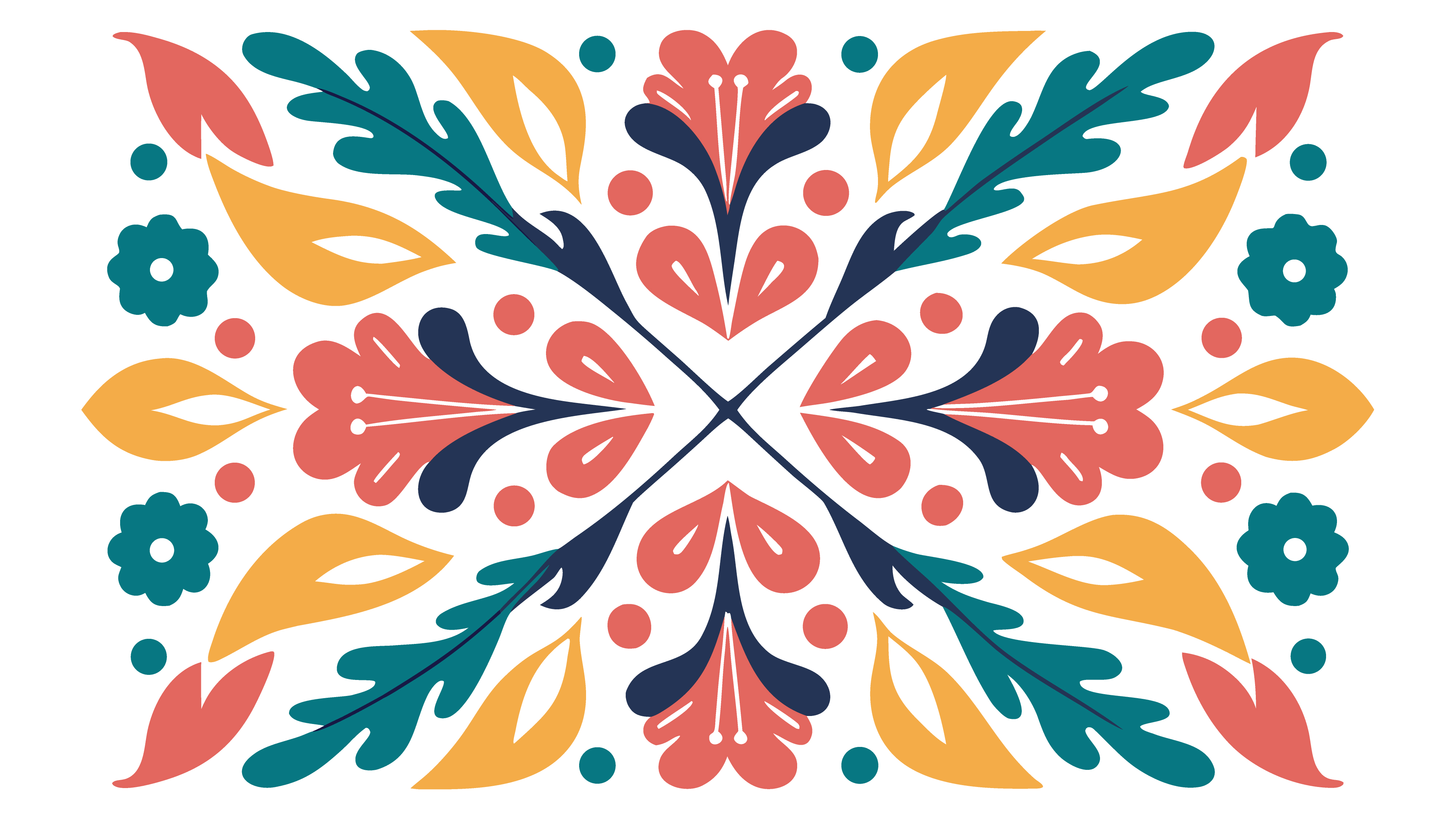Vibrant floral and leaf pattern design for seasonal greeting cards and invitations illustration