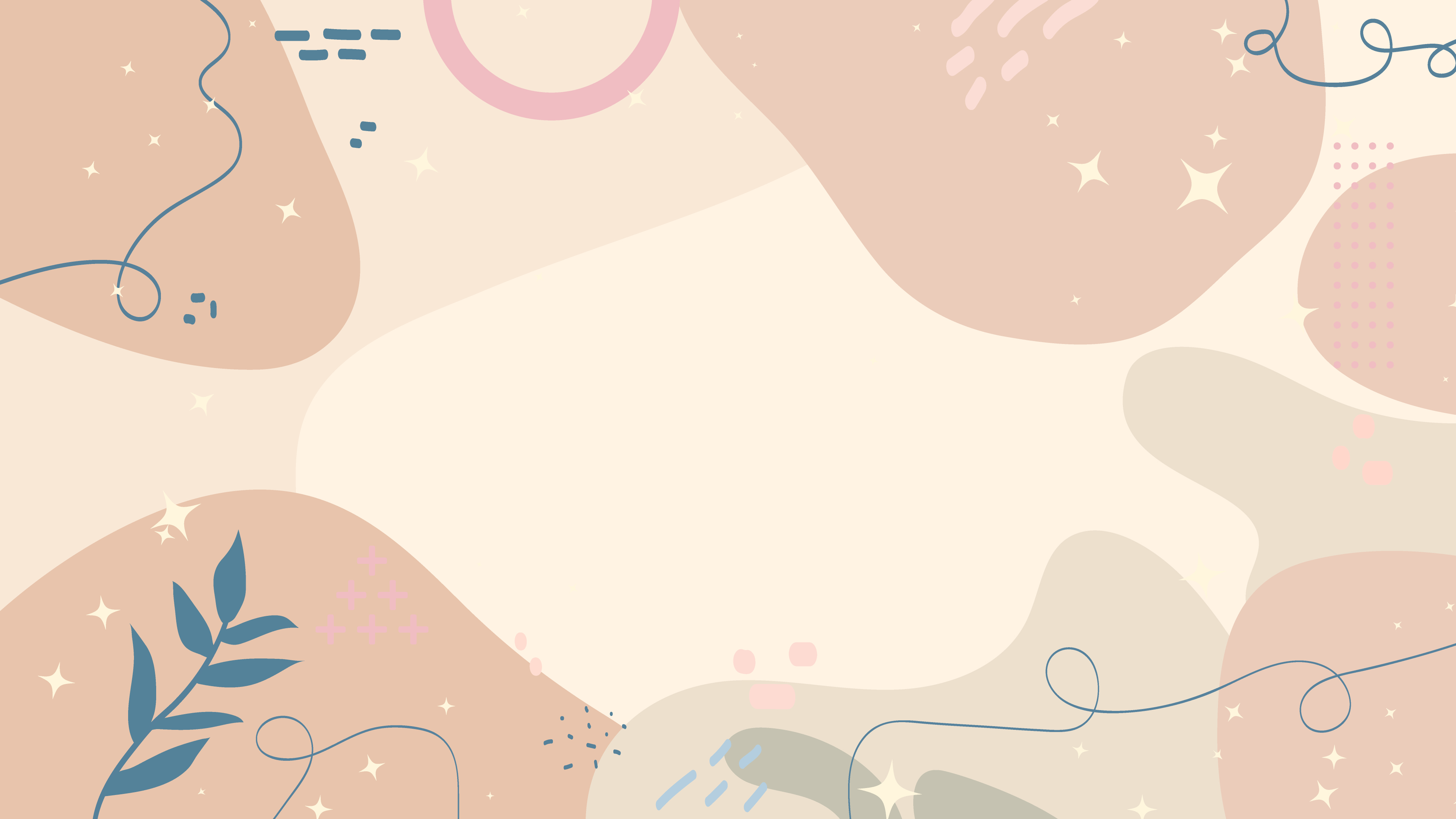 Abstract background with organic shapes and hand drawn doodle elements for creative design projects