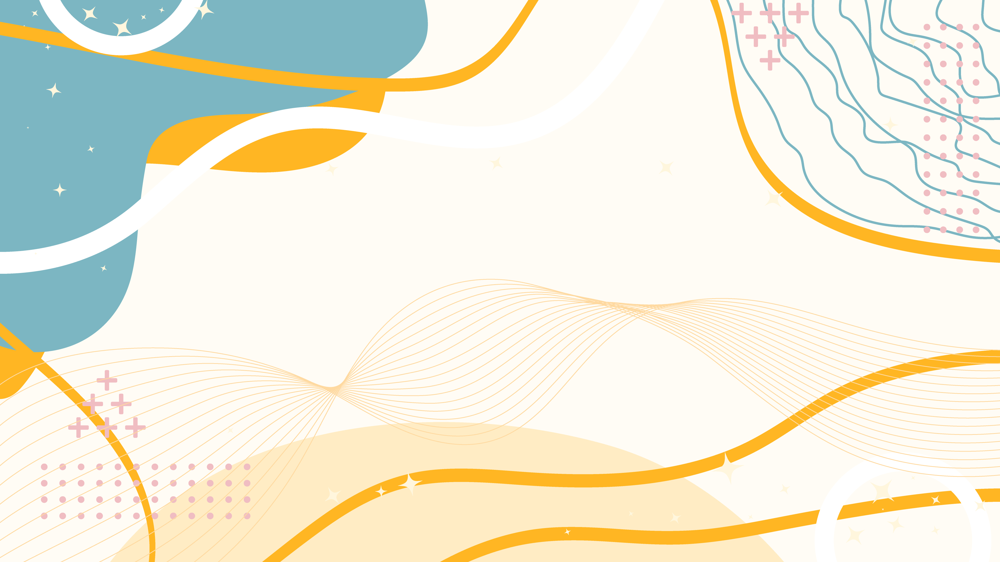 Abstract background with fluid shapes and wavy lines in blue and yellow colors for creative design