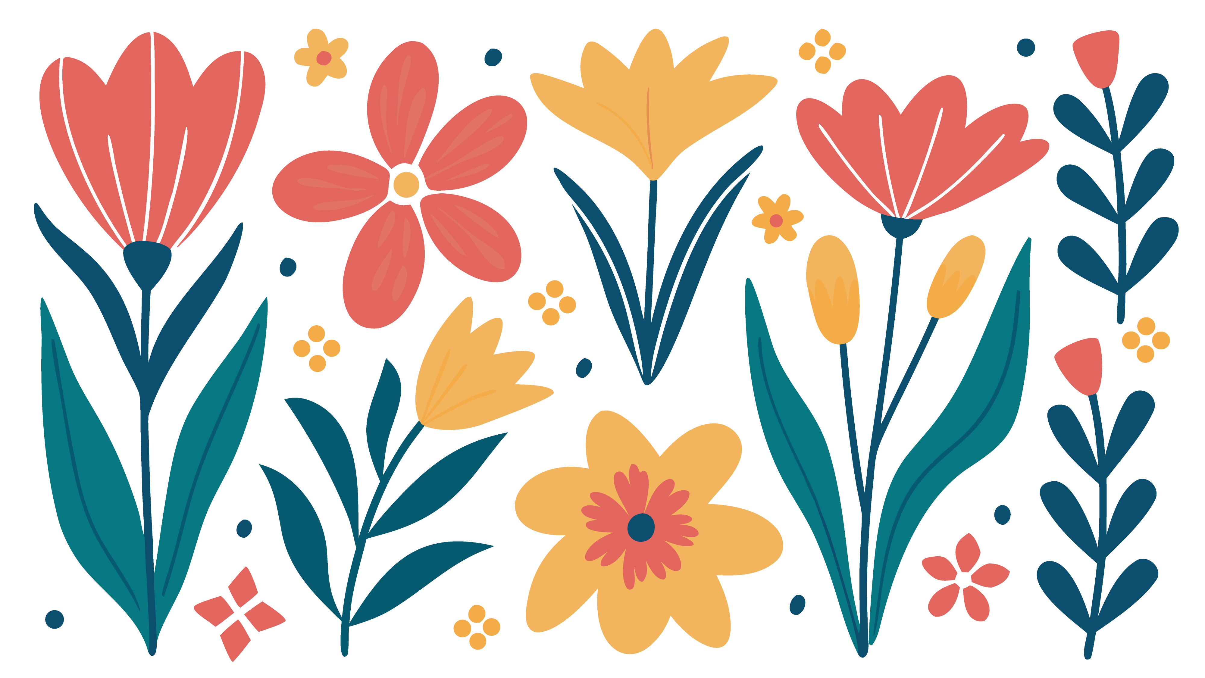 Bright floral illustration for spring greeting cards and invitations